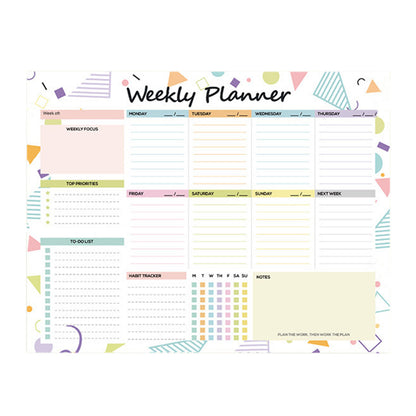 Weekly To Do List Notepad Undated Planner With 52 Sheets Weekly Planner-White