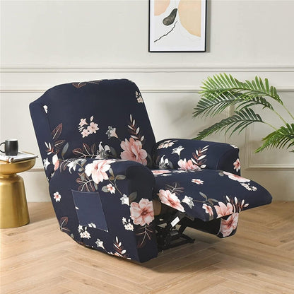 4-Piece Set Printed Recliner Chair Protector Cover Stretch  Sofa Couch Slipcover Style 2