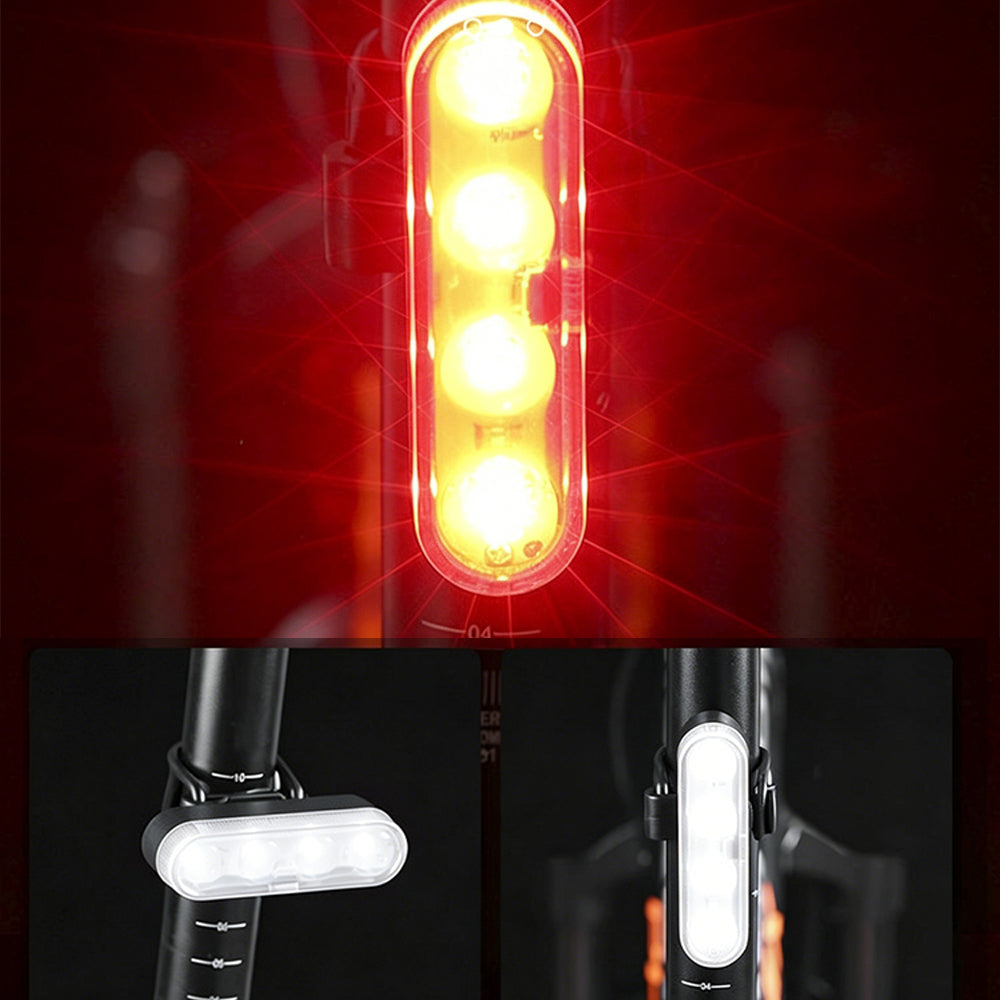 2Pcs Bike Tail Light 4 Modes Bike Rear Light Waterproof Bicycle Taillight-White