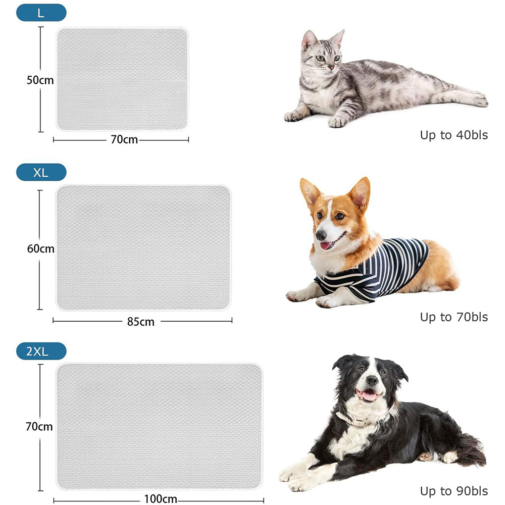 Pet Cooling Mat Dog Cat Breathable Summer Cooling Pad Light Grey