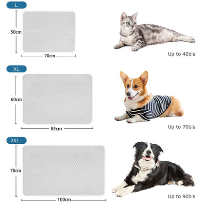 Pet Cooling Mat Dog Cat Breathable Summer Cooling Pad Light Grey