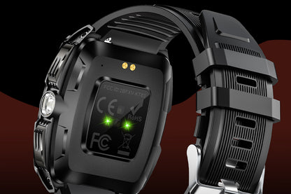 Military Smart Watch for Men Heart Rate Sleep Monitor IPX8 Waterproof for Android iOS -Black and Gold