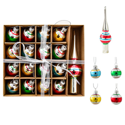 Glass Painted Christmas Ornaments Christmas Tree Hanging Decorations-Style 3