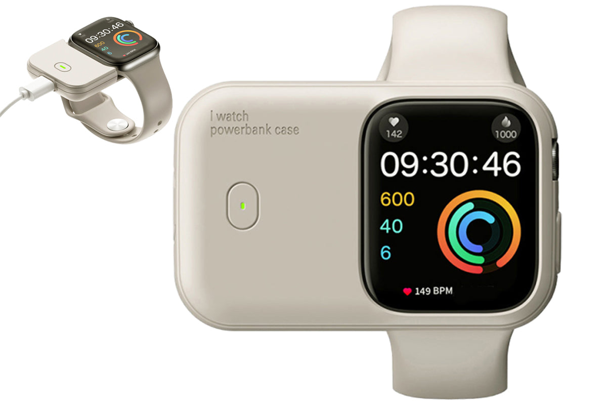 Portable Mini Wireless Power Bank For Apple Watch 40 41 44 45 49MM-Beige