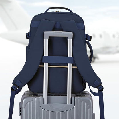 4Pcs Set Travel Luggage Bags 40L Backpack fits 17 inch Laptop with 3 Packing Cubes Navy