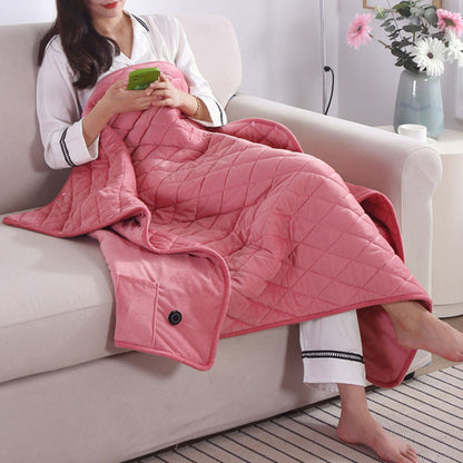 140x100cm Electric Blanket 3 Heat Settings USB Heated Blanket Wearable Pink