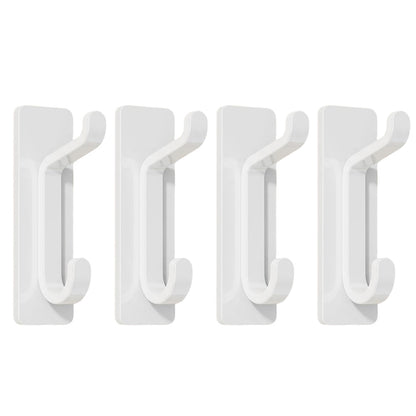 4 Piece Stainless Steel Double Adhesive Hooks - White