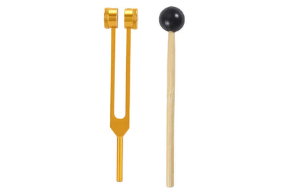 128Hz Tuning Forks Set with Reflex Hammer - Gold