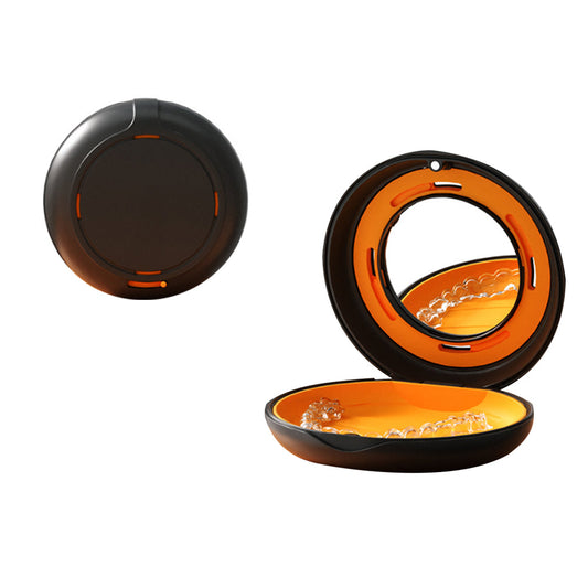 Mouth Guard Case with Mirror Retainer Case Night Guard Storage Box Black
