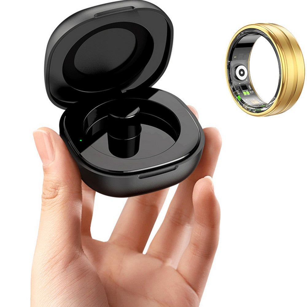 Smart Ring Fitness Ring Heart Rate Monitor Sleep Tracker Pedometer Calories Step Counter Fitness Tracker Health Ring 5ATM Waterproof Smart Rings-Gold