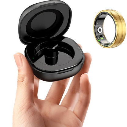 Smart Ring Fitness Ring Heart Rate Monitor Sleep Tracker Pedometer Calories Step Counter Fitness Tracker Health Ring 5ATM Waterproof Smart Rings-Gold