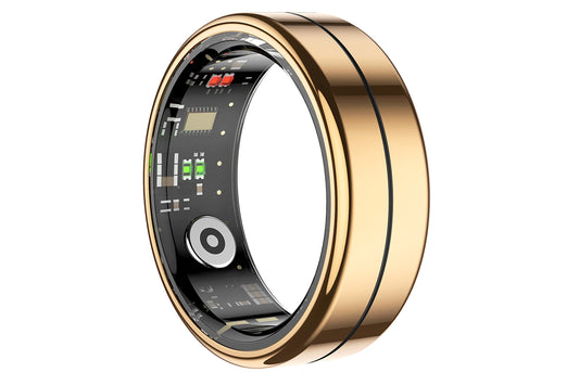 Smart Health Ring for Women Men Fitness Tracker with Heart Rate Sleep Monitoring -Gold