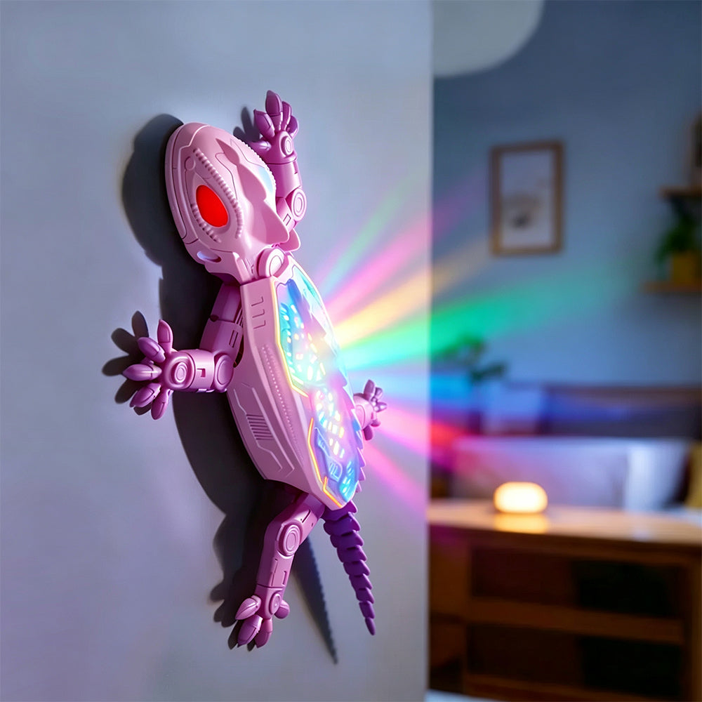 Remote Control Wall Climbing Gecko Toy with LED Lights - Pink