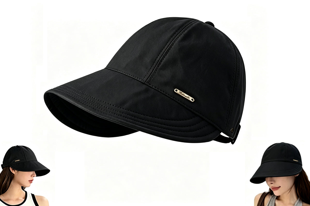 Wide Brim Quick Dry Foldable Sun Hat - Black
