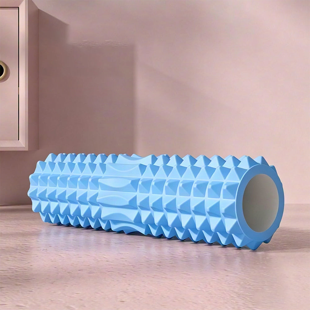 6Pcs Foam Roller Set with Massage Stick and Resistance Band-Blue