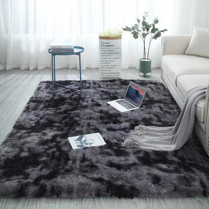 Plush Area Rug Soft Fluffy Carpet for Bedroom Living Room Dorm Room-Black