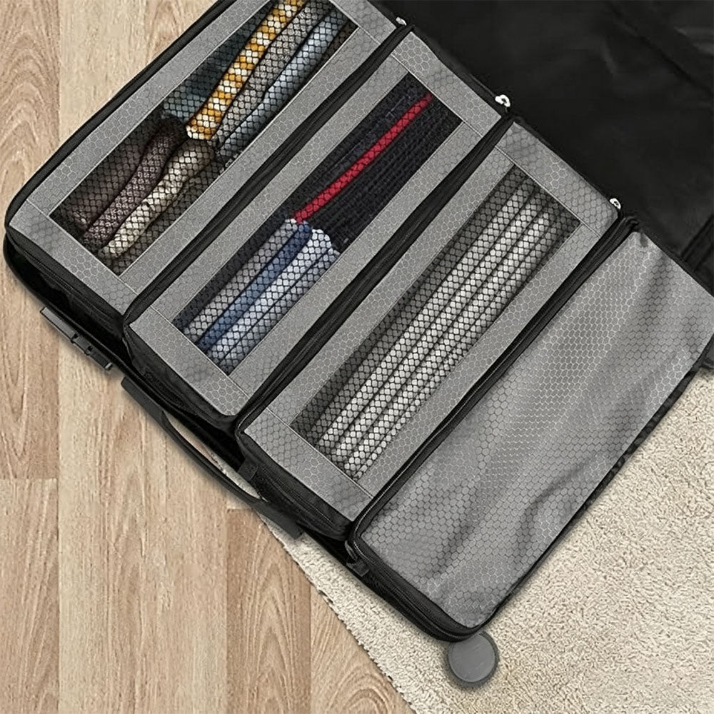 Large Hanging Travel Organizer with 4 Compartments - Grey