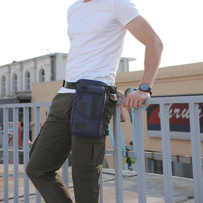 Men's Tactical Leg Bag Drop Legs Belt Pack Waist Bag for Travel Riding Hiking Blue