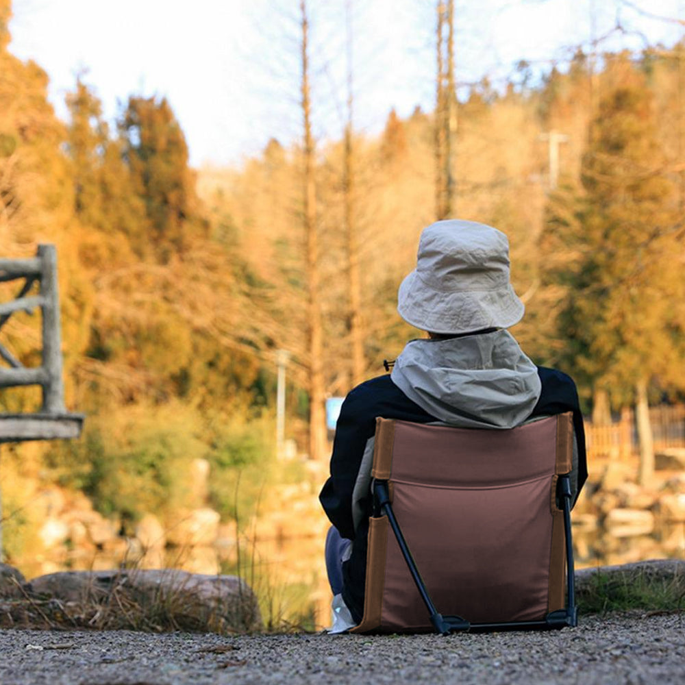 Folding Beach Lounge Chair Portable Beach Mat with Backrest Dark Brown
