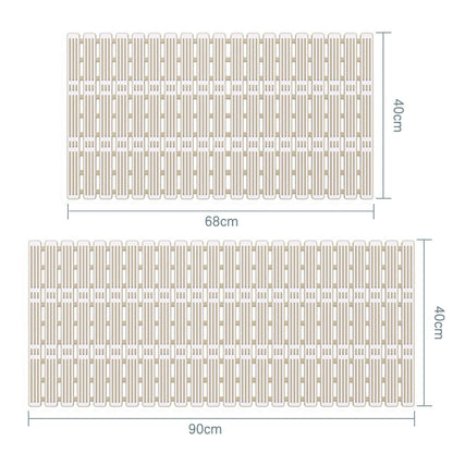 Non-Slip Shower Mat Suction Mounted Bathtub Mat with Drain Holes Beige