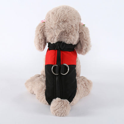 Windproof Waterproof Dog Winter Coat Jacket Warm Dog Vest Cold Weather Apparel-Red