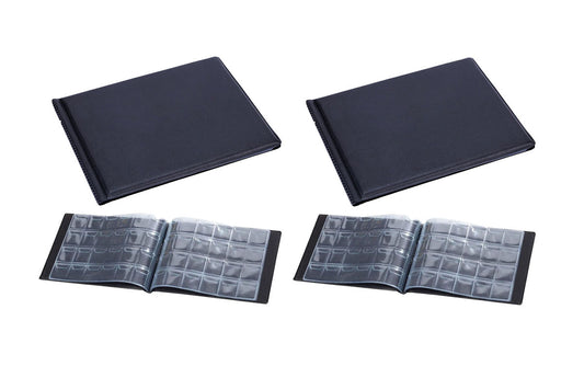 2Pcs 240 Coin Storage Collecting Holder Album Pockets Handy Souvenir Money Penny Book-Black