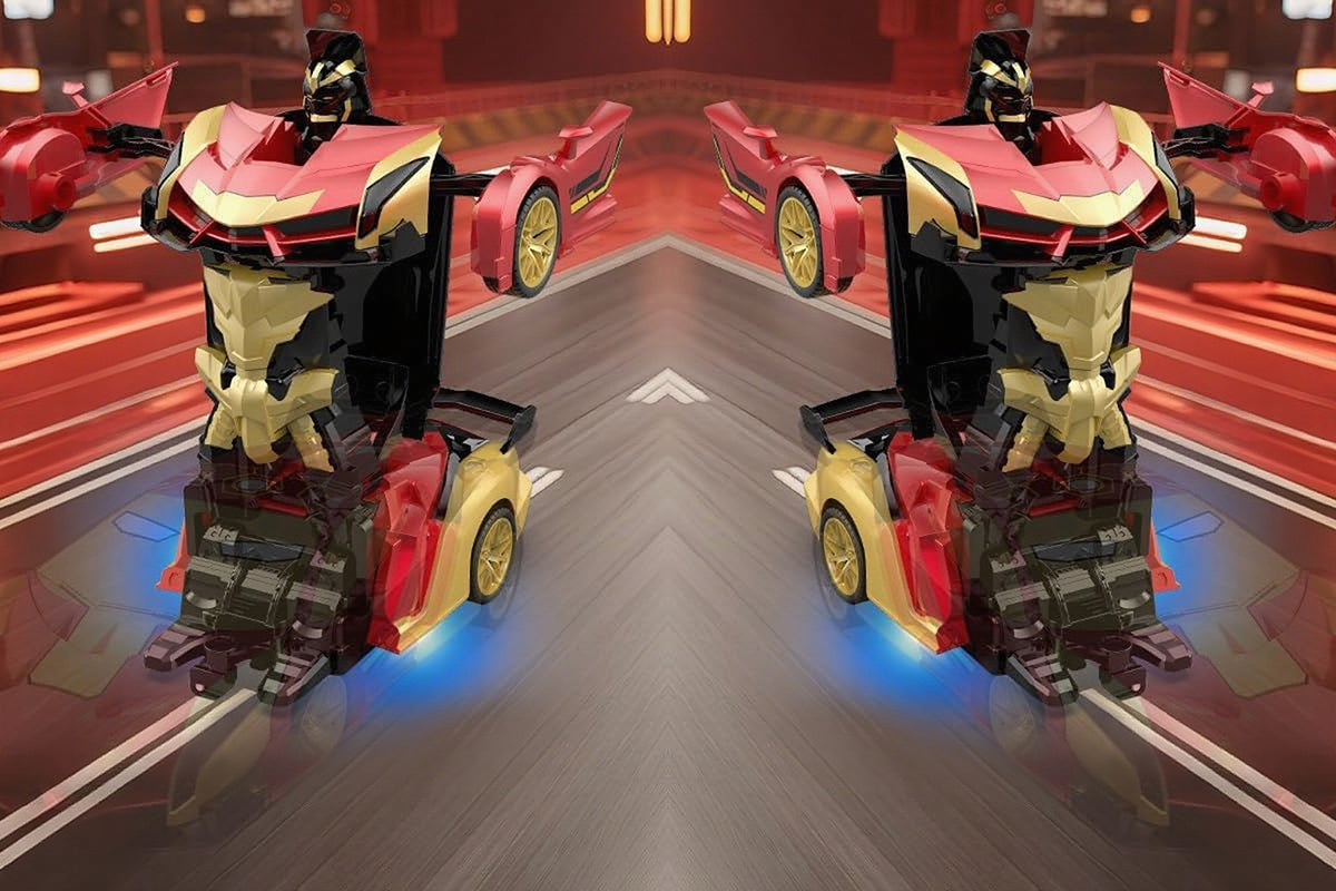 Transform Remote Control Cars Cyber Truck Remote Control Car with Light Effect-Steel?Hero