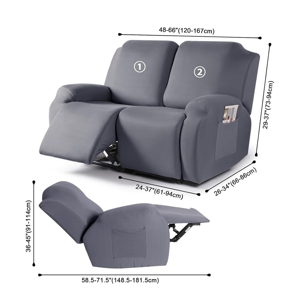 Full Wrapped Stretch Recliner Chair Cover Elastic Recliner Sofa Slipcover Black