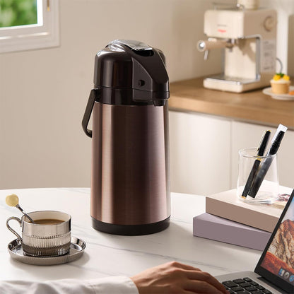 3L Stainless Steel Vacuum Insulated Water Dispenser Pump Flask Hot Cold Beverage Server-Gold