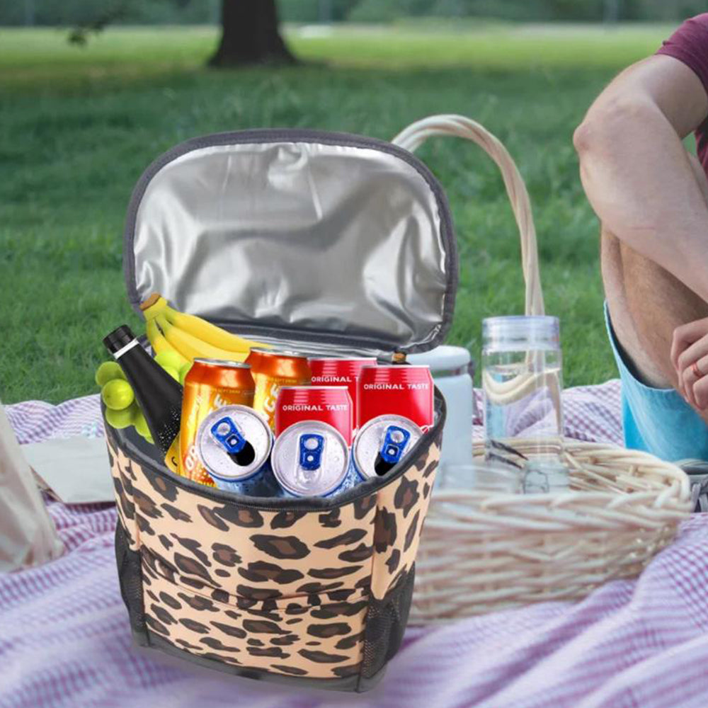 Cooler Backpack Insulated Backpack Leak-proof Cooler Bag for Camping Fishing Lunch Picnic Leopard Color