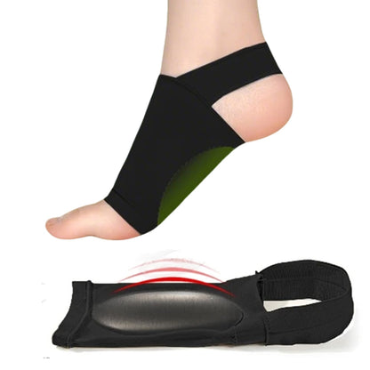 Arch Support Soft Pad Brace Sleeve Ankle Foot Wrap For Feet Flat-Black