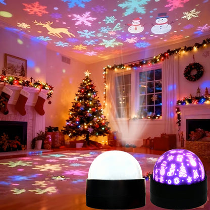 2-in-1 Projection Light Christmas RGB Light with Music Sync - Snow