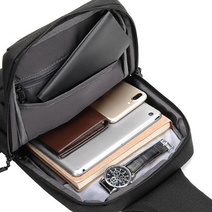 Chest Bag Messenger Bag Sling Bag Crossbody Shoulder Bag Travel Work Satchel Bag Black