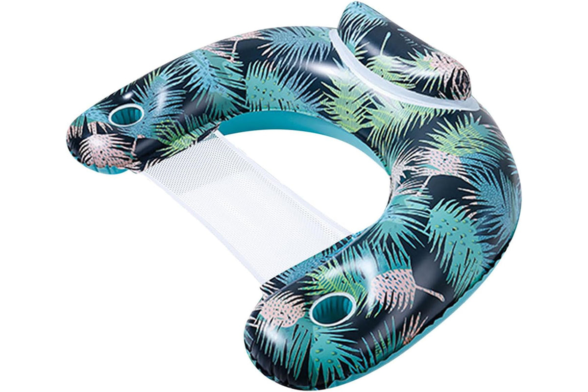 Inflatable Pool Float Chair Thickened Inflatable Pool Floating Bed Pool Hammock for Adults Swimming Pool Toys-Style3: Dark-colored leaf lounge chair