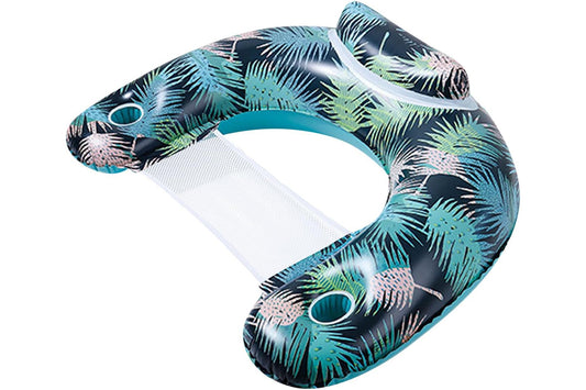 Inflatable Pool Float Chair Thickened Inflatable Pool Floating Bed Pool Hammock for Adults Swimming Pool Toys-Style3: Dark-colored leaf lounge chair