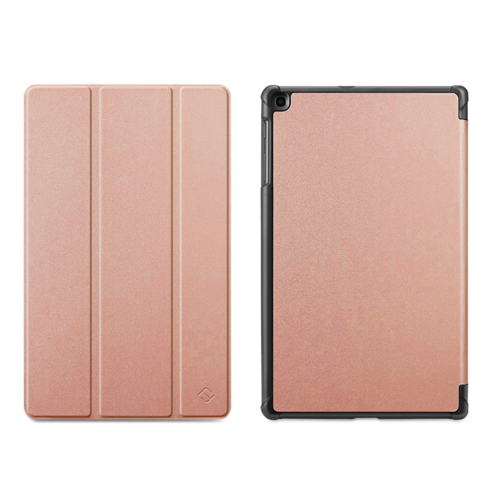 PU Leather Trifold Stand Case for Fire HD 10 2021 2023-Rose Gold