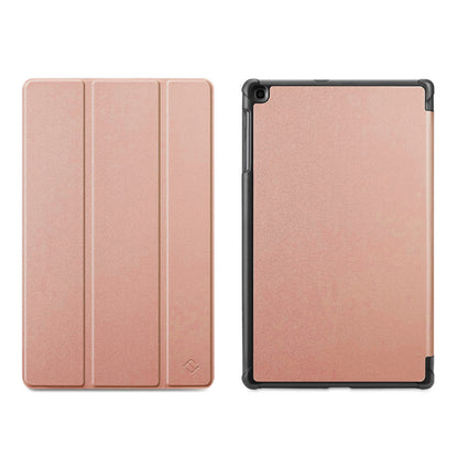 PU Leather Trifold Stand Case for Fire HD 10 2021 2023-Rose Gold