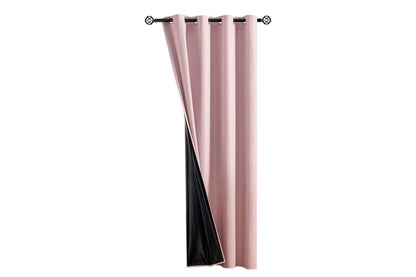 2 Pieces 100 Percent Blackout Curtain Panel - Pink