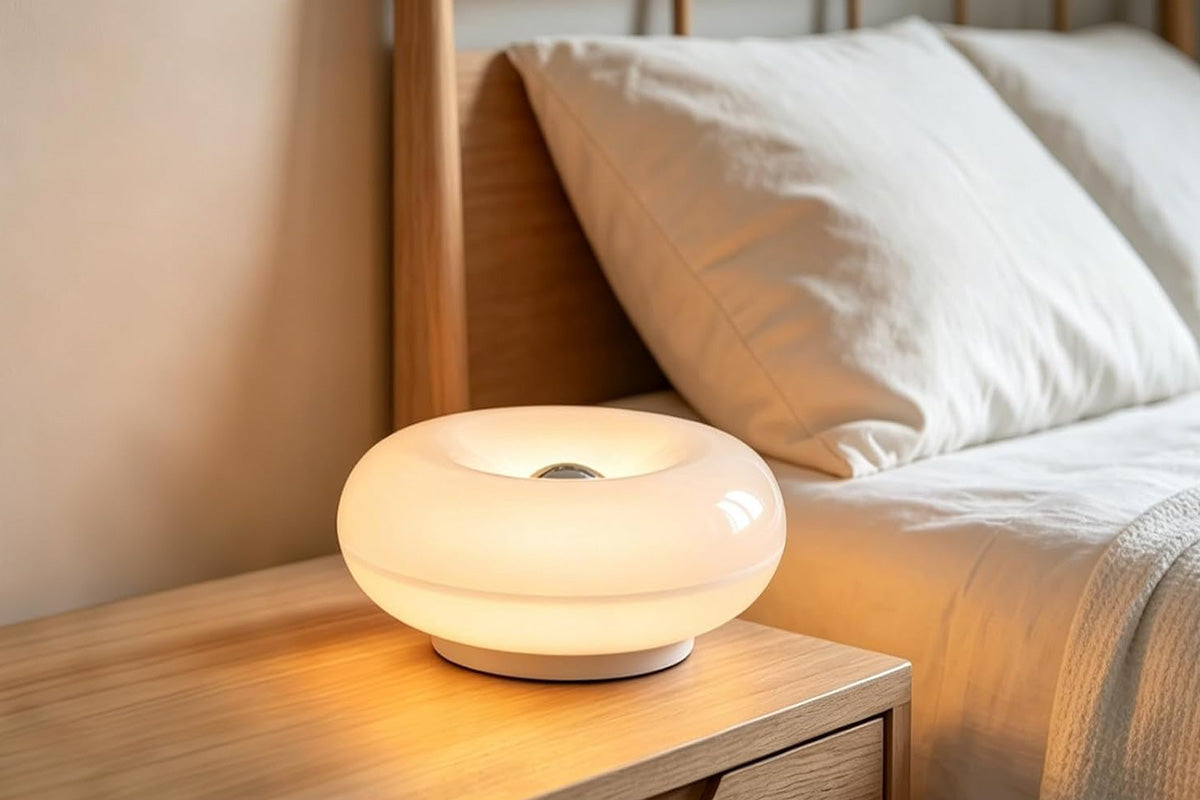 Donut Table and Wall Lamp with Touch Dimming - White
