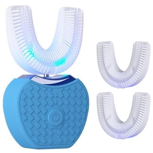 U-Shaped Electric Toothbrush 360-degree Sonic Cleaning Tooth Brush for Adults-blue