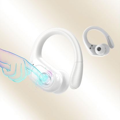 Wireless Bluetooth 5.4 Headphone Over Ear Bud IPX5 Waterproof Earphone for Sport Running-WHI
