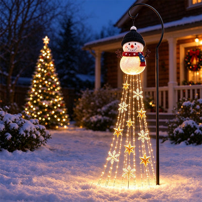 Solar Snowman Stake Solar Light Warm LED Garden Decoration Light