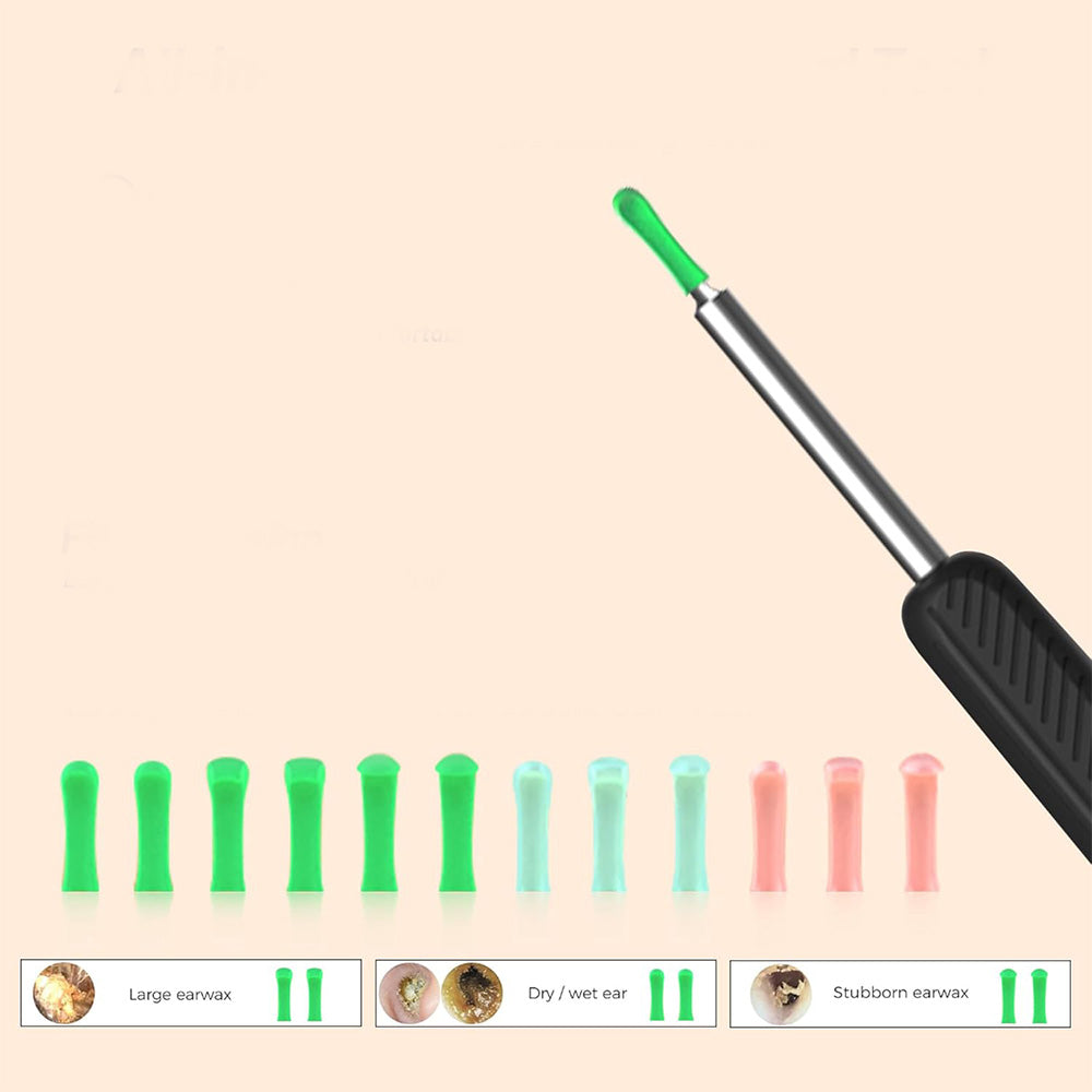 Visual WiFi Ear Wax Remover Wireless Ear Scoop with Camera Ear Cleaning Removal Pick Tool with Base Black