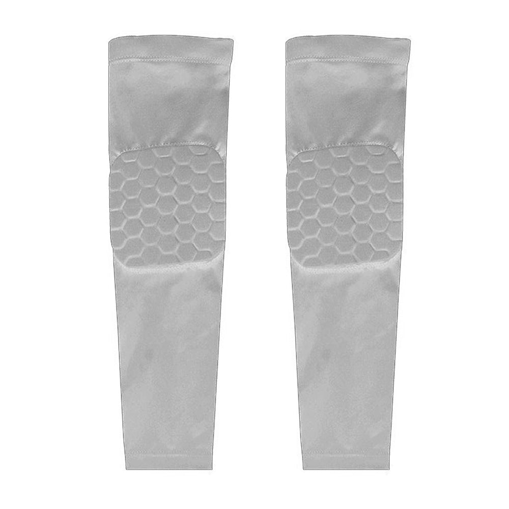 Pair of Elbow Sleeve Support Brace Pads Compression Arm Guard Gym Sports Protector Gray