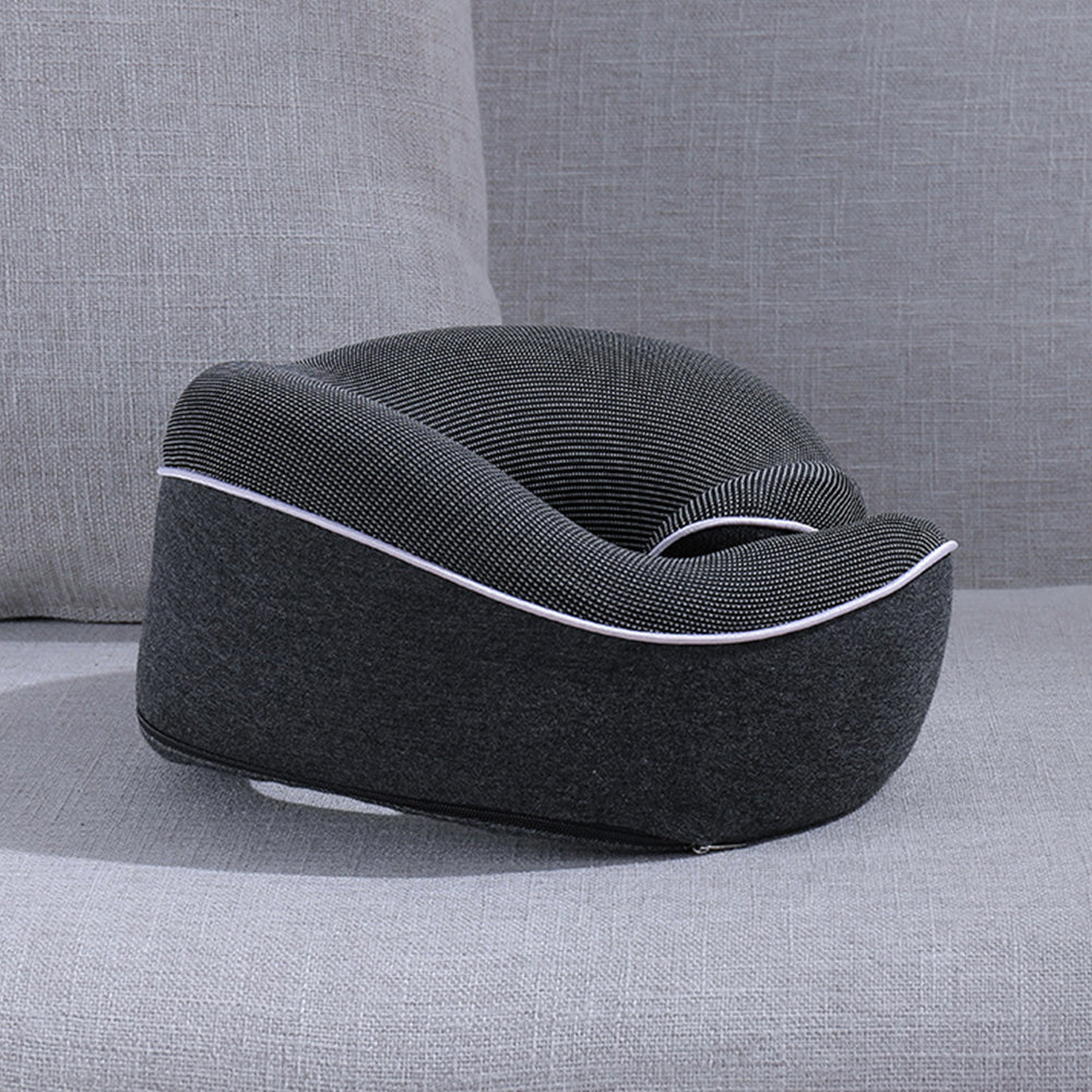 Travel Neck Pillow Memory Foam Airplane Pillow Dark Grey