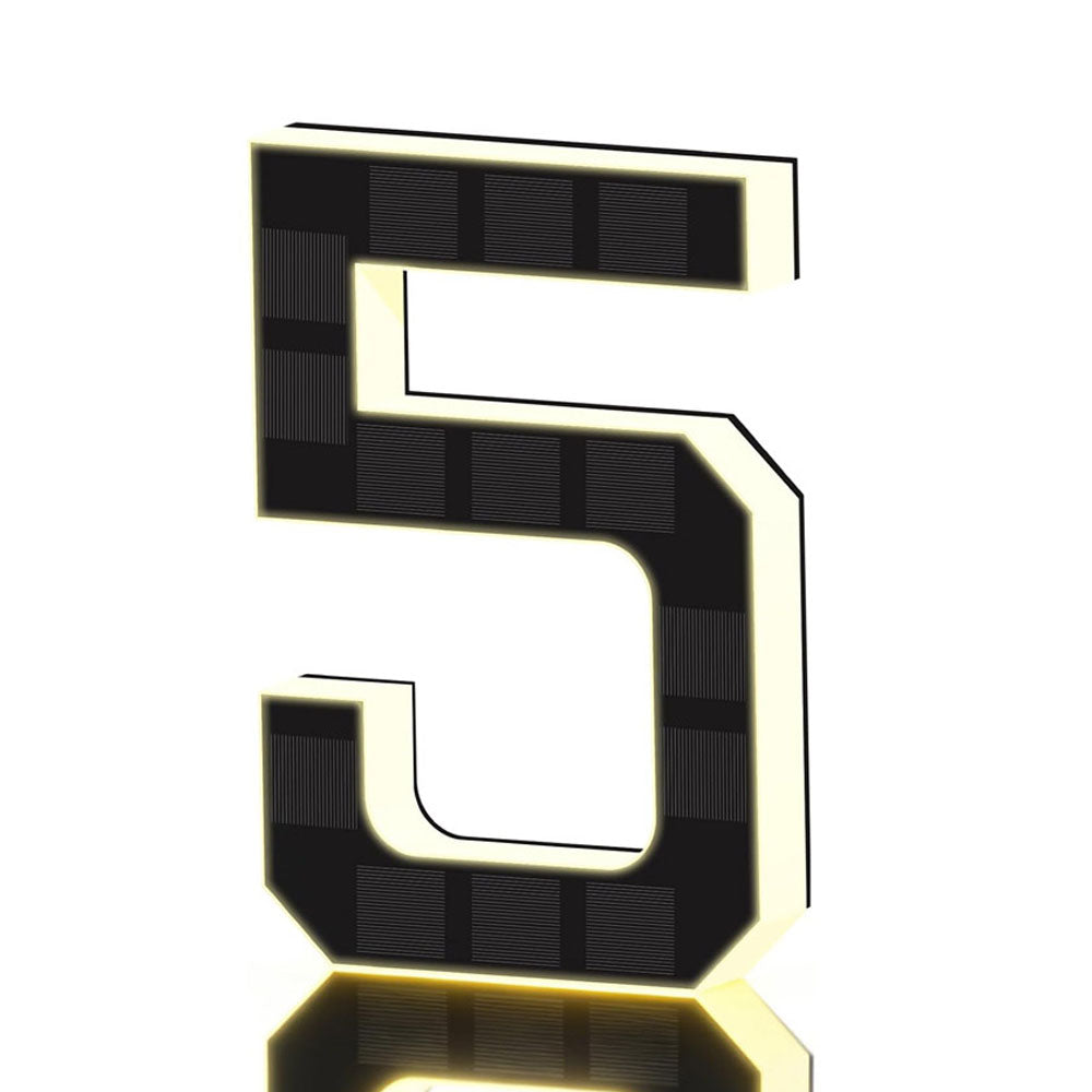 Solar Illuminated Address Sign with Light -Number 5