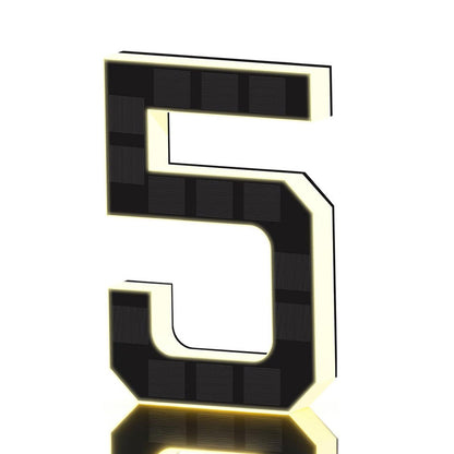 Solar Illuminated Address Sign with Light -Number 5