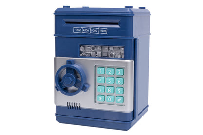 Electronic ATM Piggy Bank with Password Lock Money Coin Saving Box Toys for Little Ones Gifts -Blue