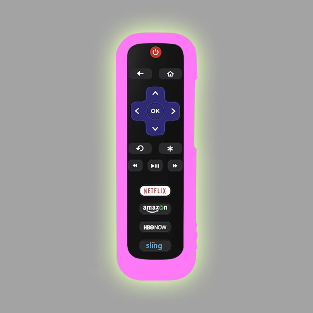 2 Pack Glow in The Dark Silicone Case Cover for Roku TV Remote -Purple