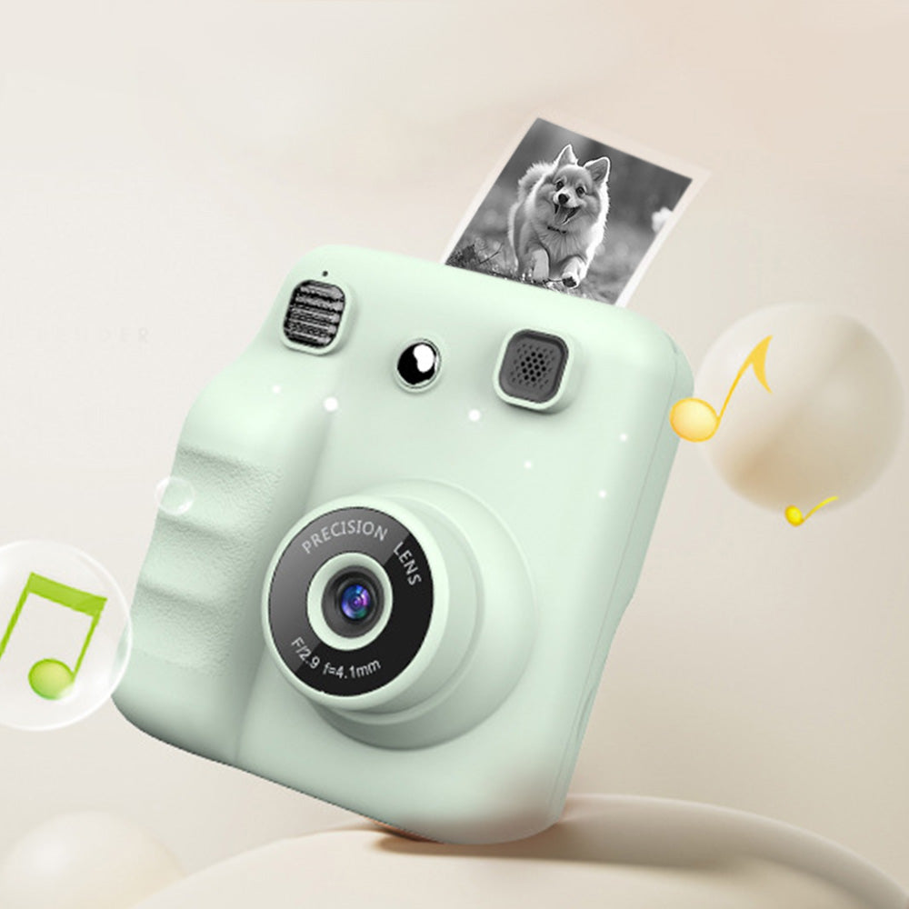 Instant Print Camera 1080P HD Portable Digital Camera with 32GB TF Card Gift Green